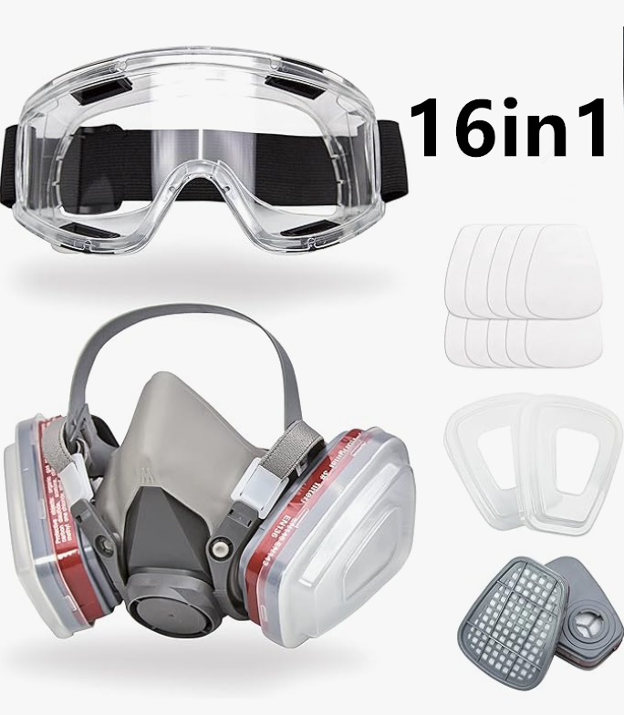 16In1 Respirateur demi visage masque à gaz peinture en spray de face pour 6200 Avec F