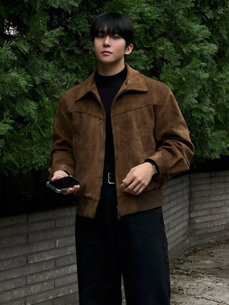 Veste de col Faux Suede pour hommes