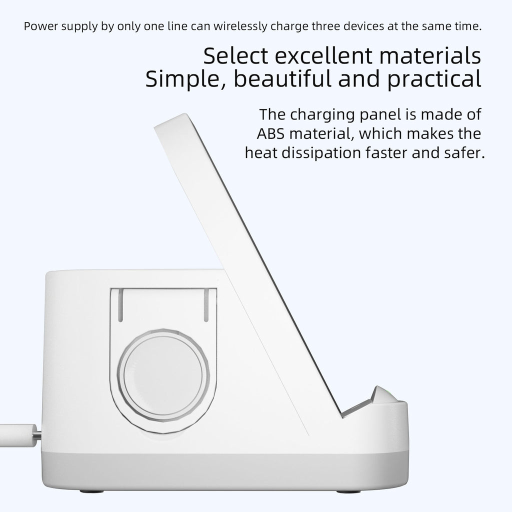 Alignement automatique intelligent Chargeur de charge rapide sans fil à trois en un livré avec un W