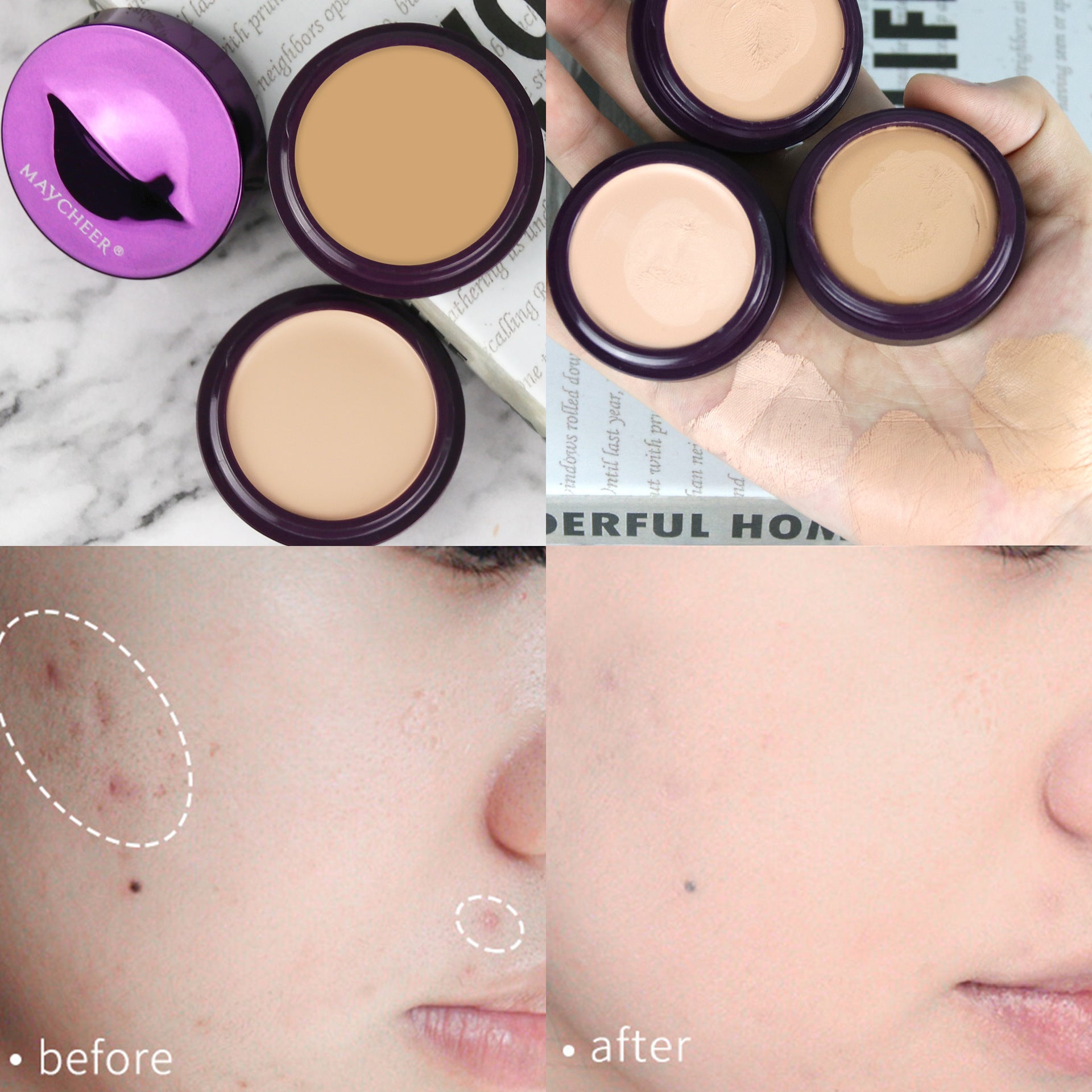 Éclaircissant Concealer pour les cercles sombres et les taches Couverture longue durée