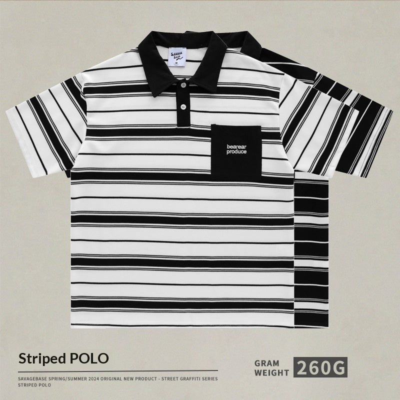 T-shirt à manches courtes à manches courtes en Polo avec un col à lacets