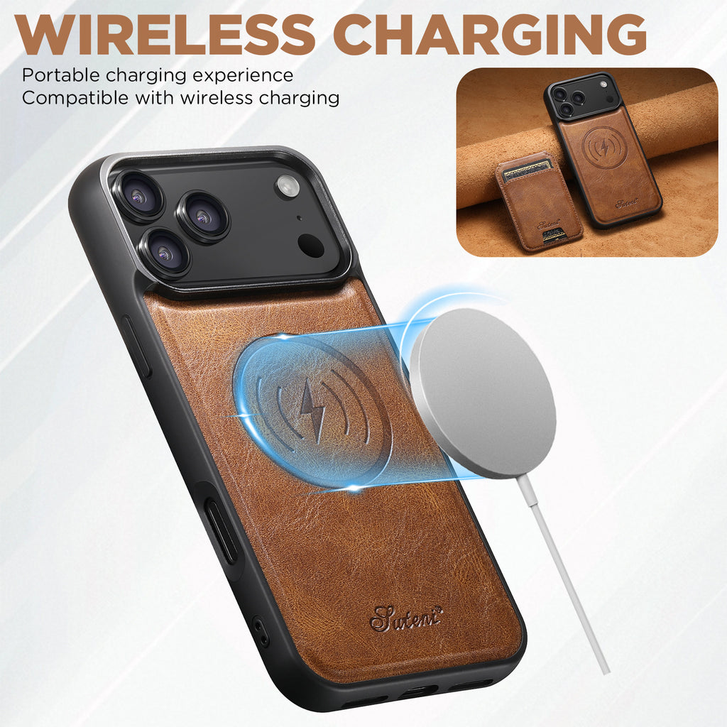 Porte-carte magnétique Étui téléphonique de recharge sans fil deux en un