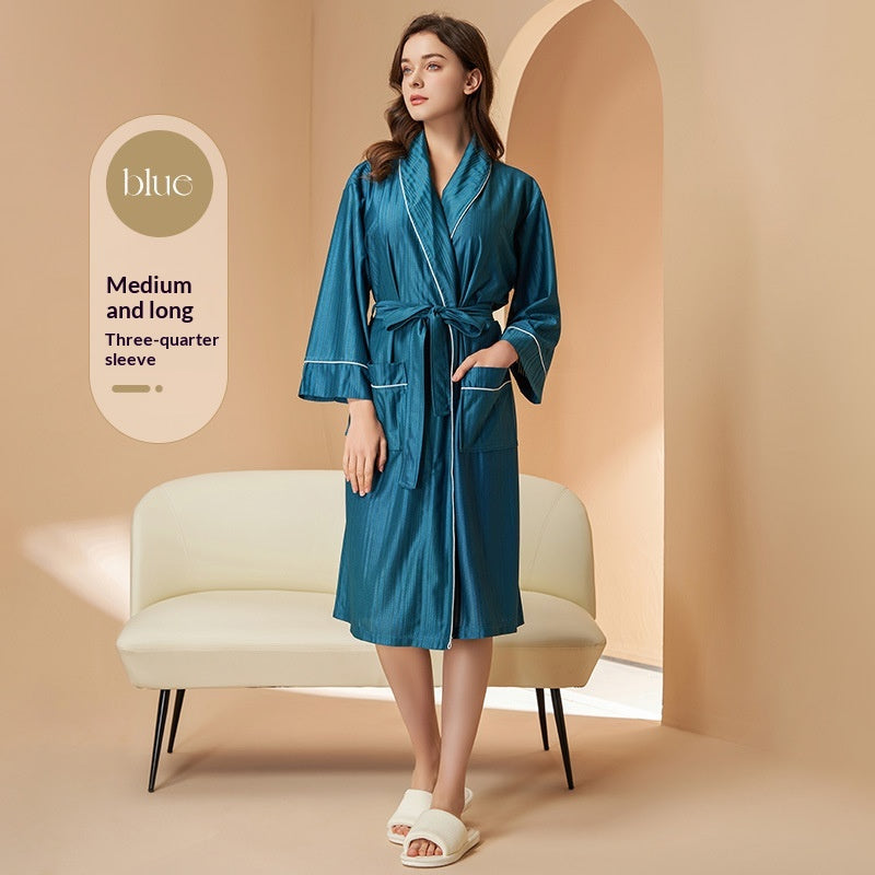 Robe de nuit absorbante Hommes couple mince-style peignoir
