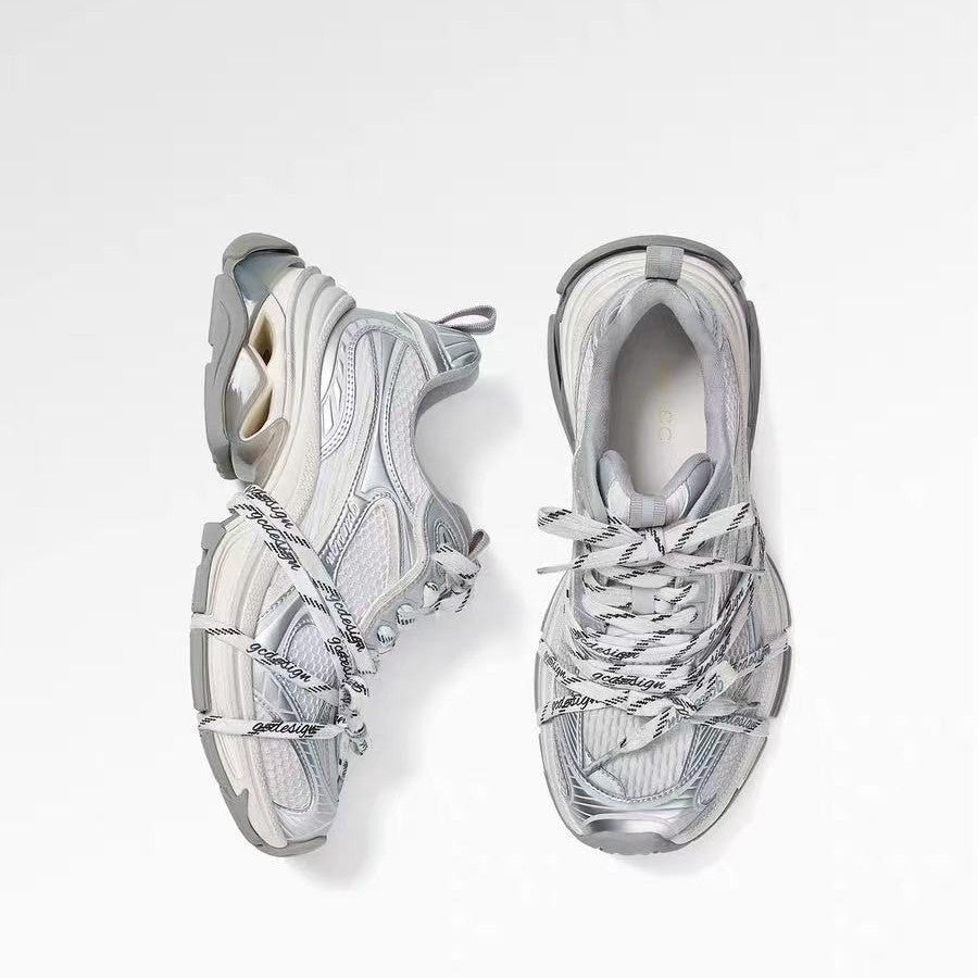 Argent Designer Chaussures de style papa Athletic Casual