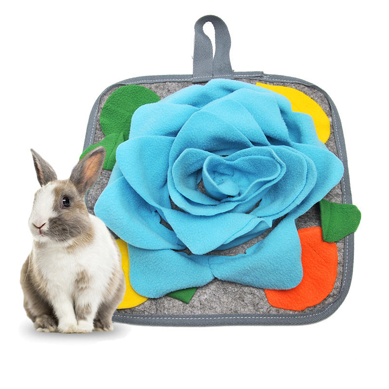 Le lapin et le hamster se nourrissent lentement Entraînement Nourriture Sniffing Mat