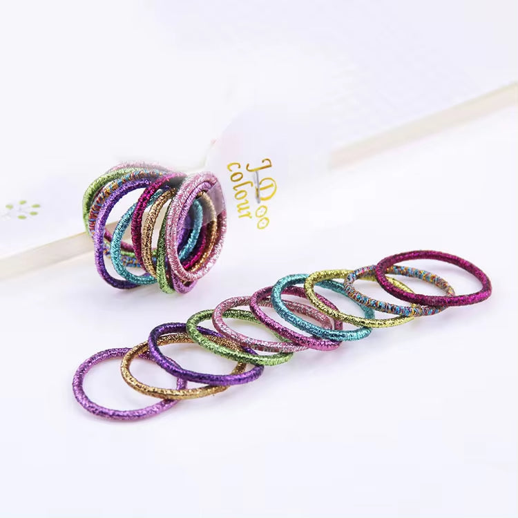 10-pack Élastique Élastique Shiny enfants bande en caoutchouc Bande de cheveux de feuille d'or Accessoires