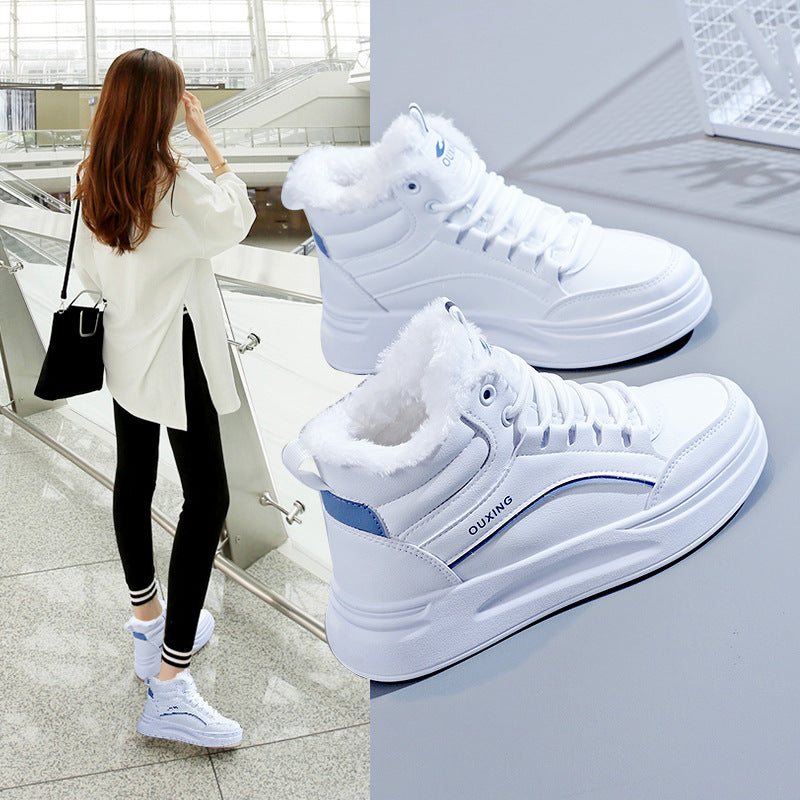 Chaussures casuales en coton, doublées de polaire