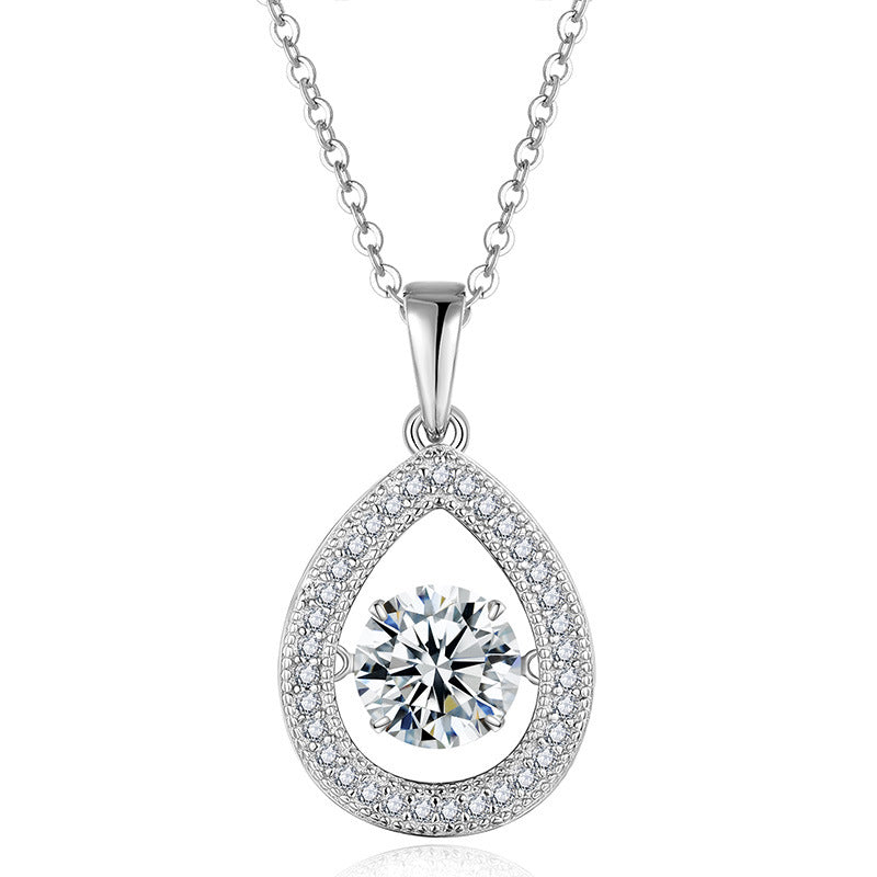 S925 Argent Sterling 1ct D Couleur VVS1 Moissanite Teardrop Collier 45cm Platine plaqué Pa