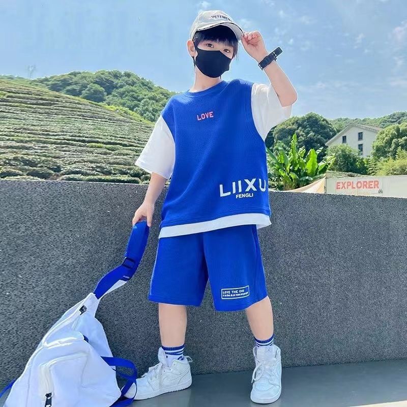 Top et pantalons pour enfants mignons à manches courtes pour les enfants plus âgés