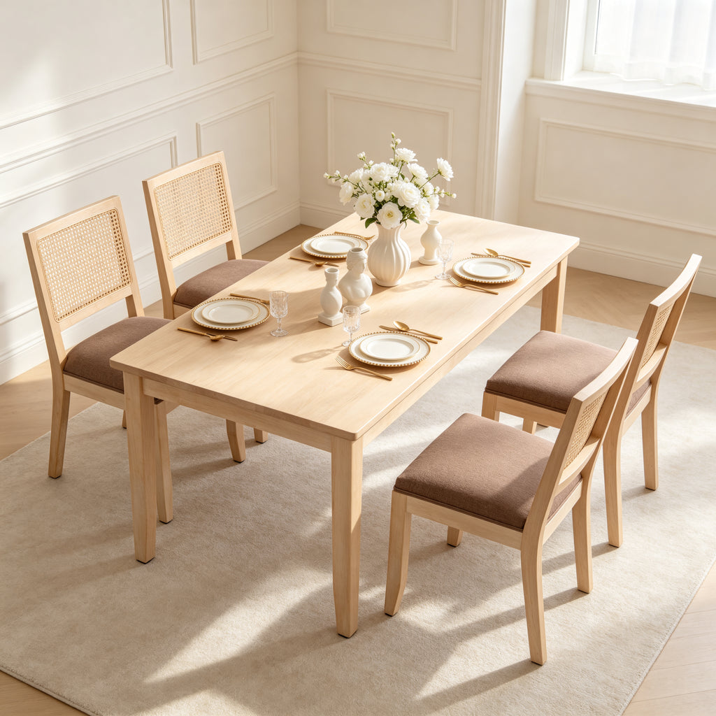 Agritourisme Rattan Chaises à manger Ensemble de 2