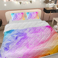 Ensemble de literie en marbre arc-en-ciel souple en microfibre Pastel