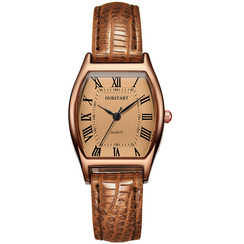 Frontière transfrontalière Live Stream Barrel Forme Ceinture Quartz Montres Femmes