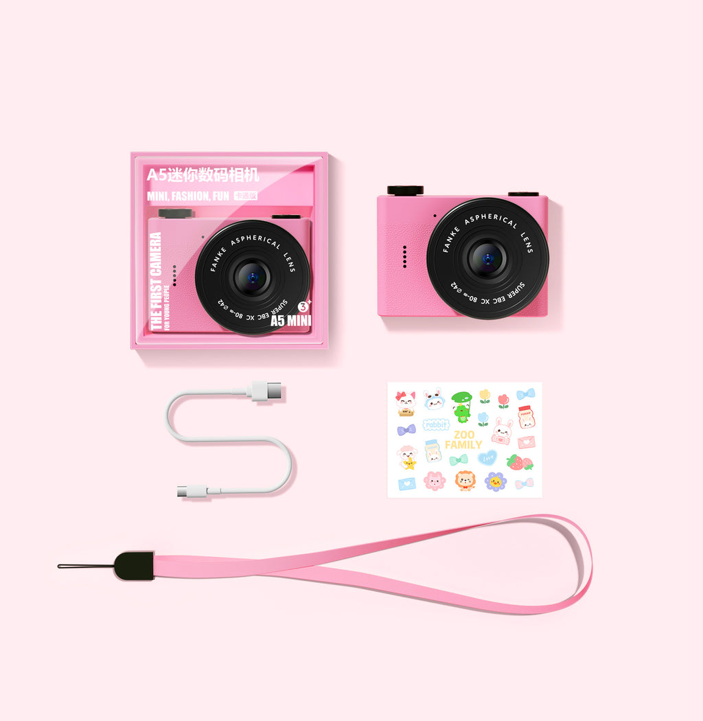 Classique petite caméra avant et arrière double caméra vidéo