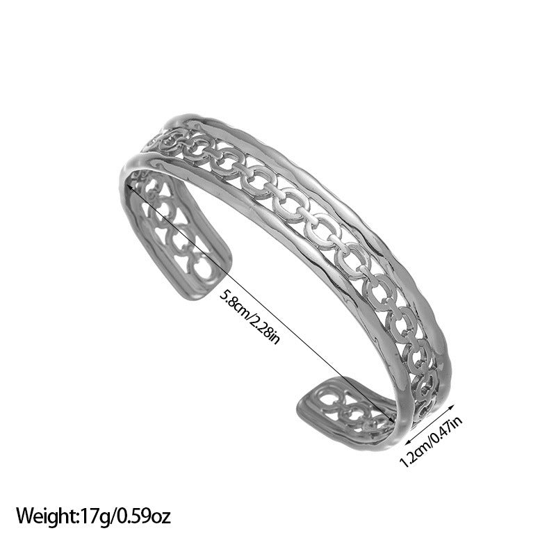 European And American Geometric Minimalist Cool Style Titanium Bracelet en acier avec coeur A