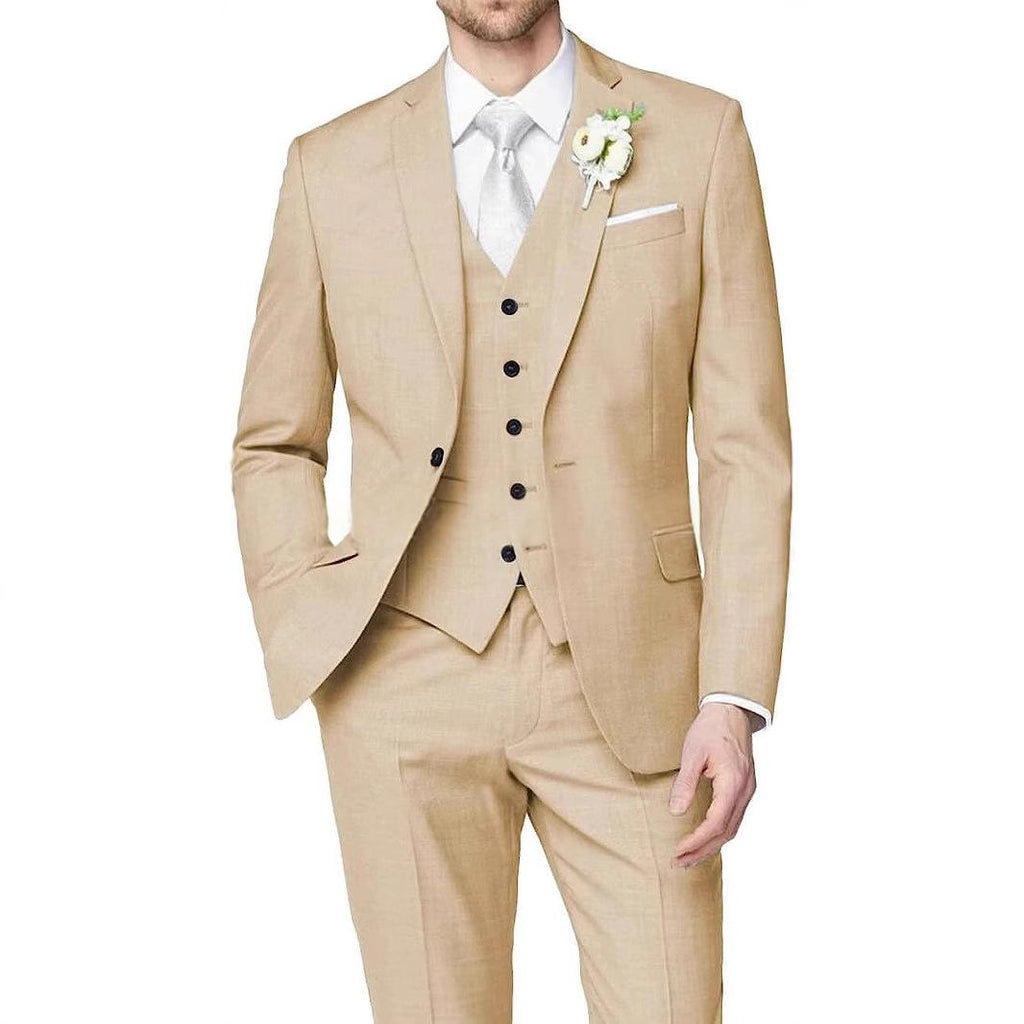 Mens Slim-fit trois-pièces avec une veste à un seul sein