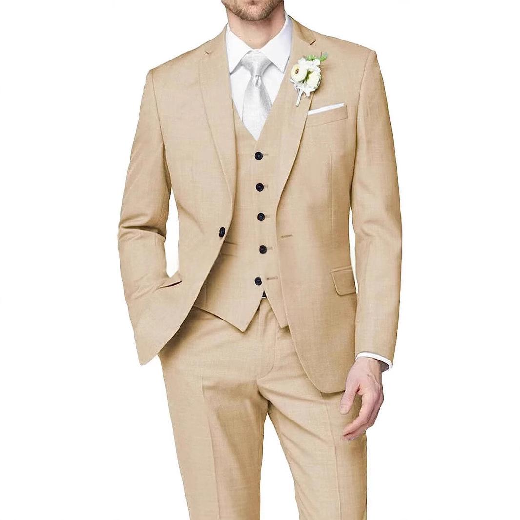 Mens Slim-fit trois-pièces avec une veste à un seul sein