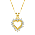 4.1g S925 Collier de coeur en argent sterling 45cm 20 Pierre Sunburst Halo Moissanite Pendentif Wi