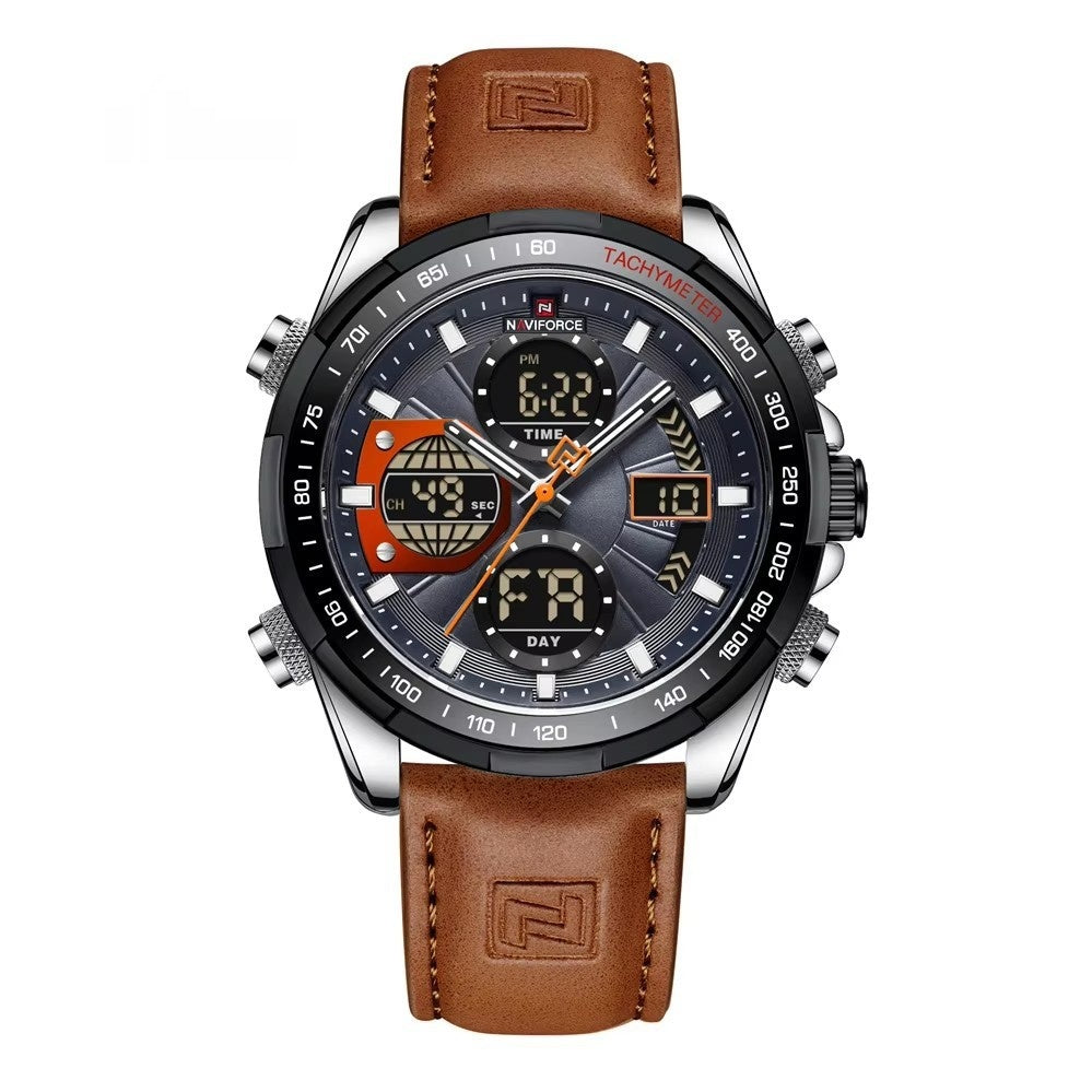 Montre multifonction en acier inoxydable pour homme