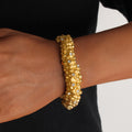 Bracelet véritable en acier de titane or 18K pour les femmes haut de gamme et subtilement luxueuse