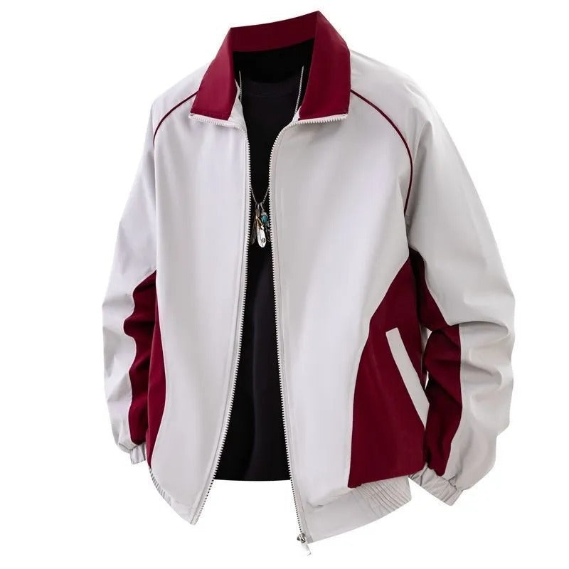 Manteau d'automne de couleur-bloc de couleur pour hommes