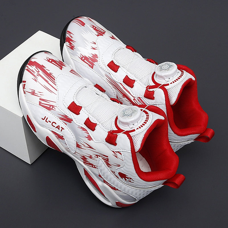 Chaussures de course au bouton de basket-ball en coussin