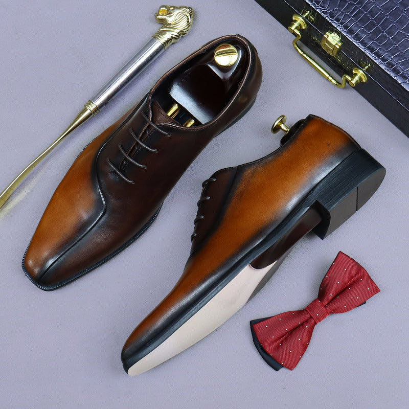 Hommes Forme en cuir chaussures en style britannique avec un color-block design