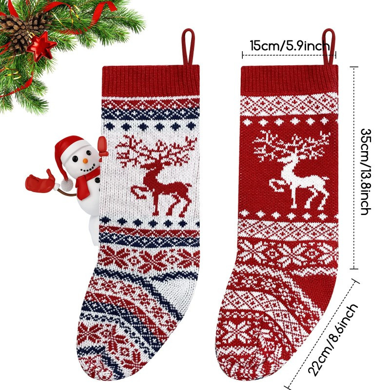Classic Christmas Bas Brodé Polyester Décoration suspendue