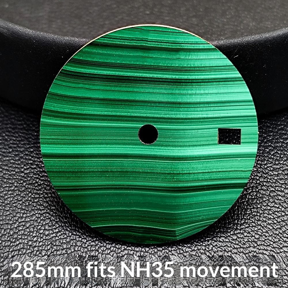 Accessoires de montres Cadran malachite avec mouvement mécanique