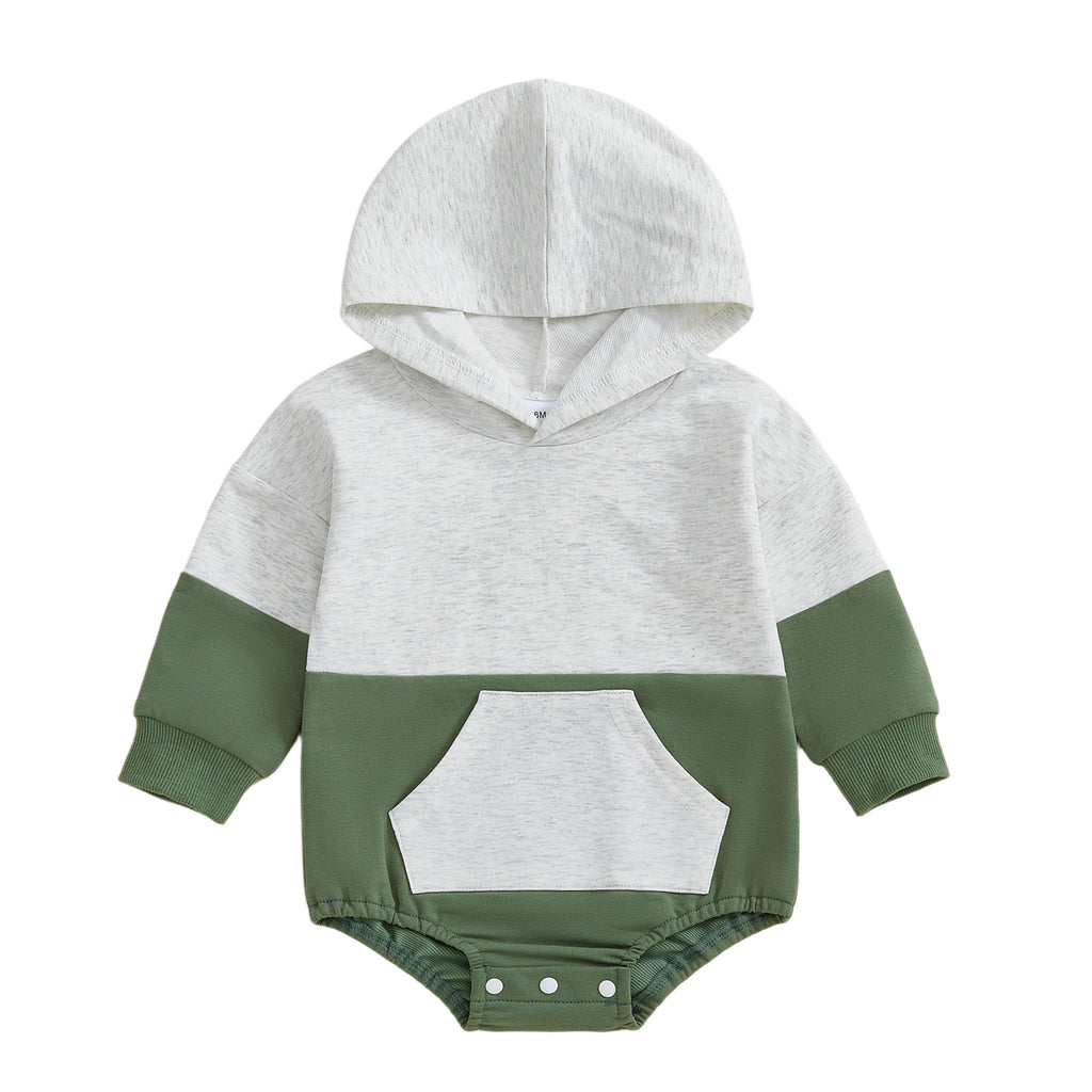 Manches longues Couleur-bloc à capuchon Onesie