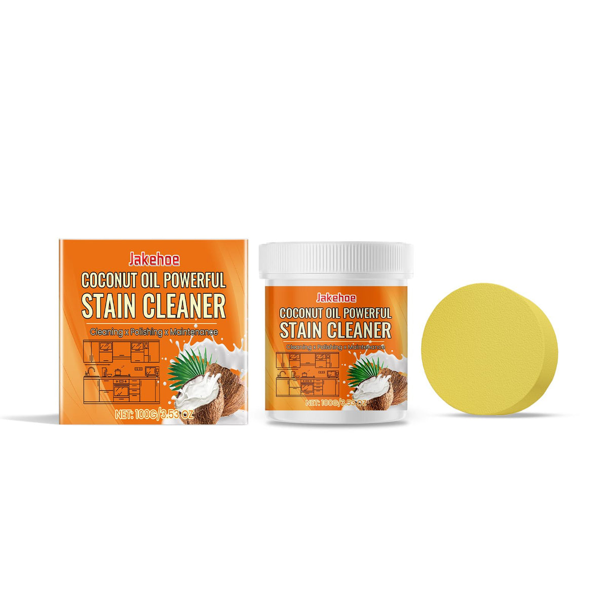 JAKEHOE Pâte de nettoyage de noix de coco Kit