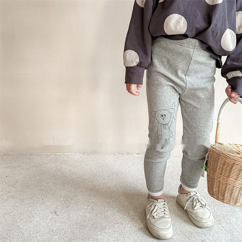 Lapin d'automne des filles Imprimer Leggings mignons