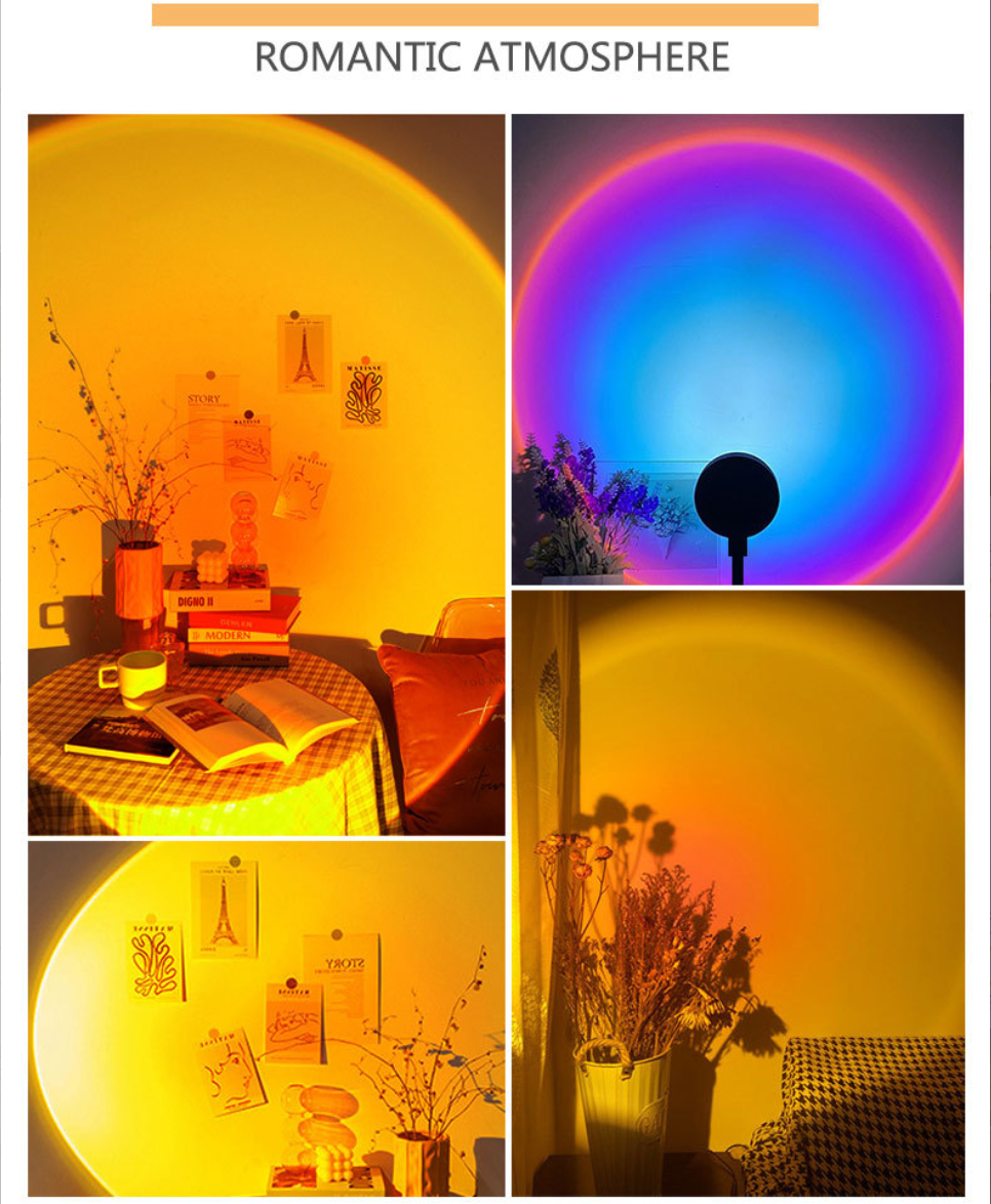 Lumière du coucher du soleil de sept couleurs