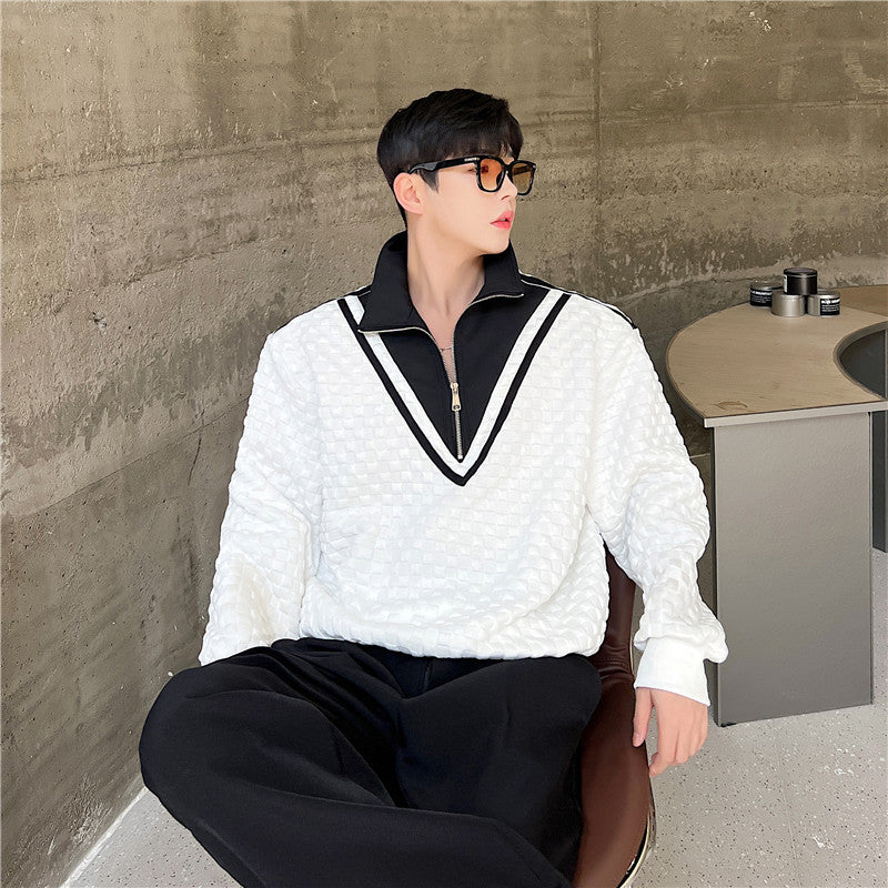 Chemise mixte en couches pour hommes Lapel Faux costume à deux pièces