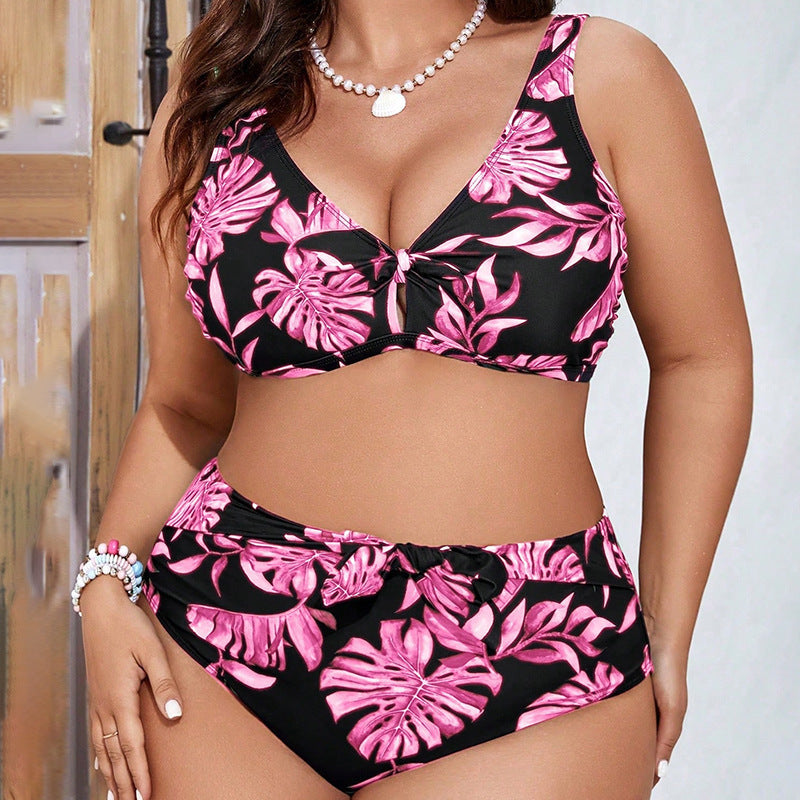 Maillot de bain imprimé Plus-taille à deux pièces de plage