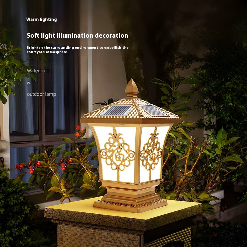Lampe solaire à pilier extérieur étanche