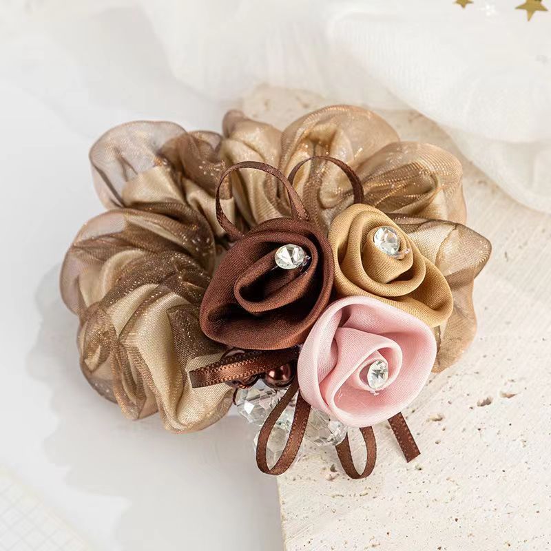 Scrounchie Femelle Headflower Headrope Flower Ponytail Grande bande intestinale