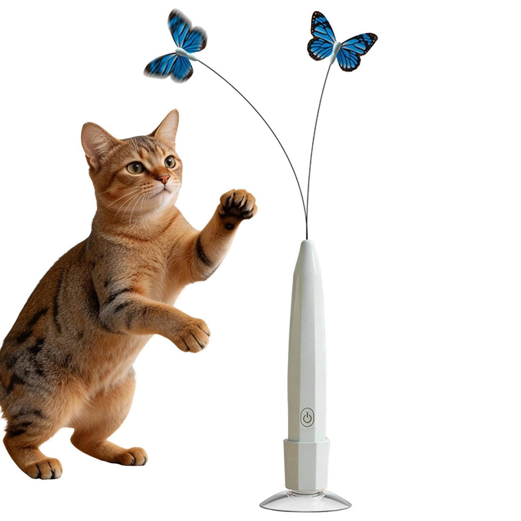 Butterfly Interactive Automatic Cat Teaser Wand Toys Coupe d'aspiration à Fl