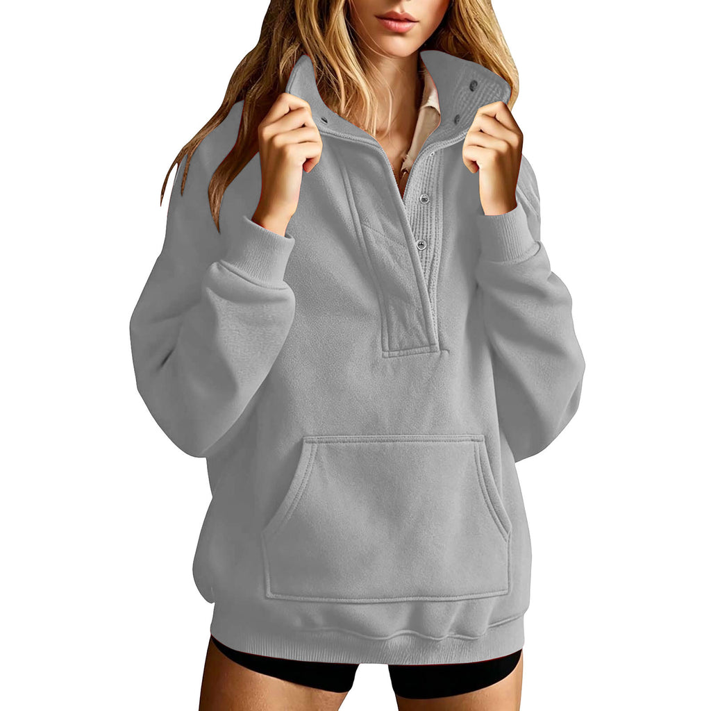 Sweat-shirt à manches longues avec poches pour femmes
