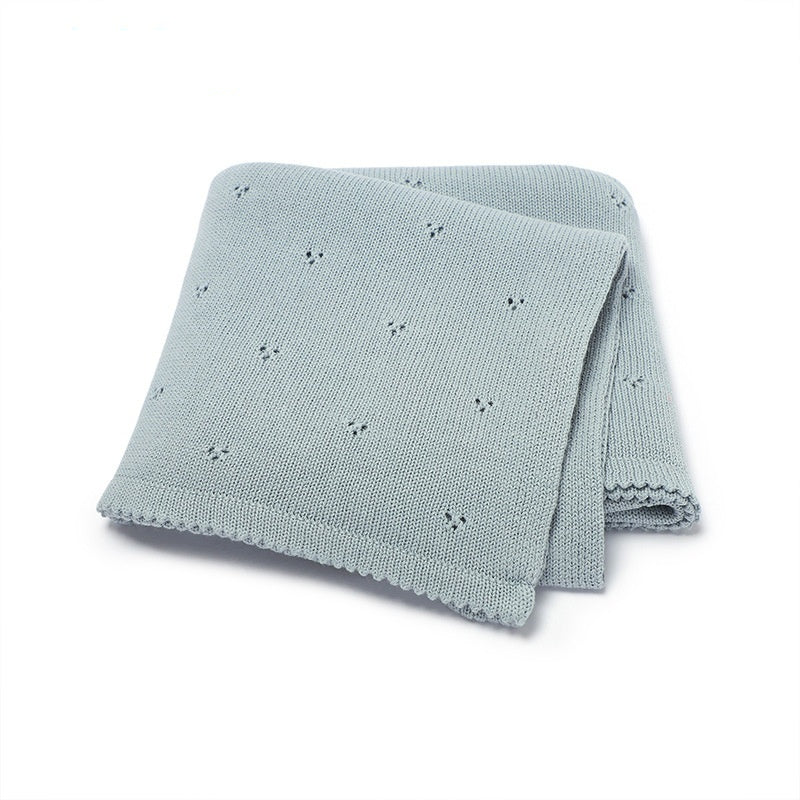 Bébé Garçons et Filles' tricoté Solid Couleur Hollow-out Dot Quilt Quilt