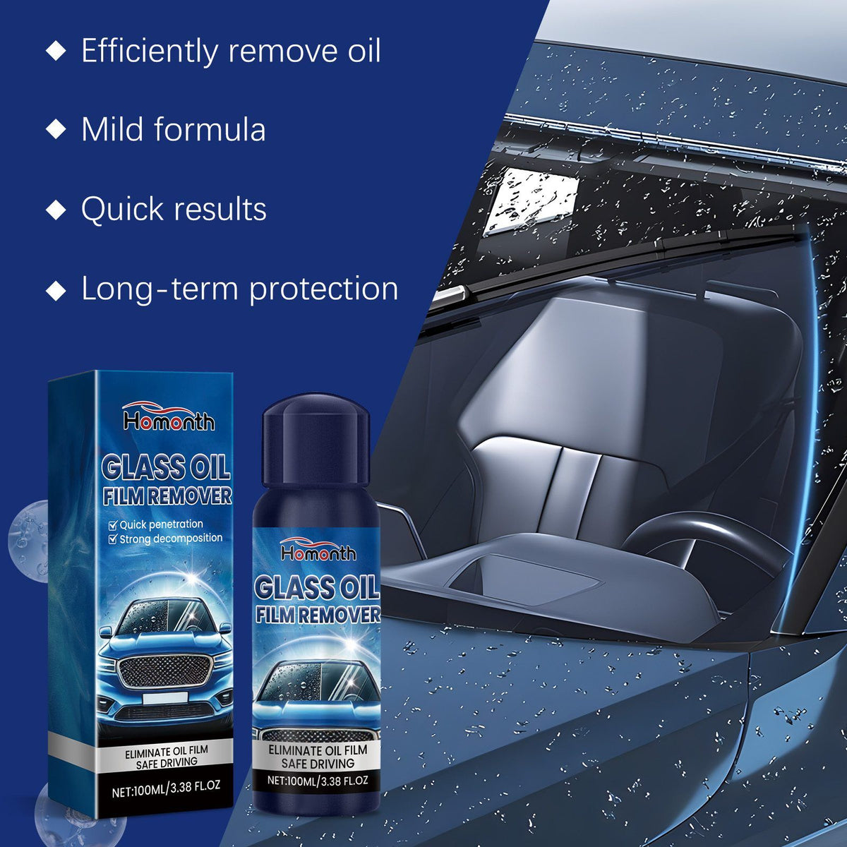 HOMONTH Automotive Windshield Glass Film Cleaner
