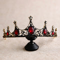 Baroque Rétro Couronne Noire Coiffure de mariée Mariage Accessoires de photo de mariage