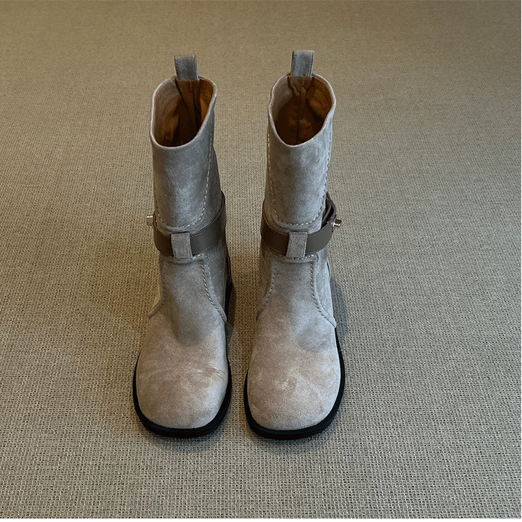 Bottes françaises vintage Suede Western Ankle