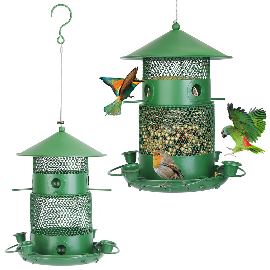 1Pc Wild Bird Feeder Squirrel-Proof Chew-Proof Metal Bird Seed Feeder Outdoor Hanging Bird