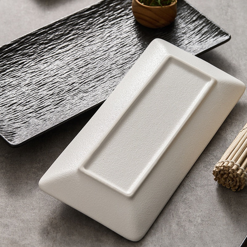 Plaque de Sushi de luxe rectangulaire de haute qualité en céramique