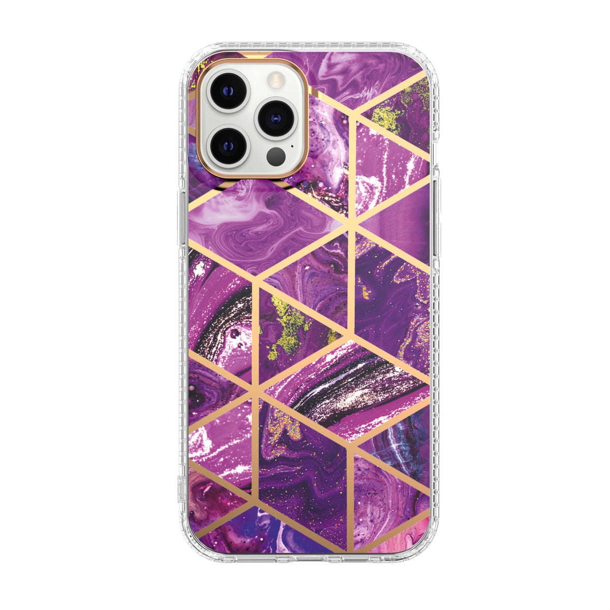 Mosaic Marbre Motif Fleur Étui téléphonique transparent