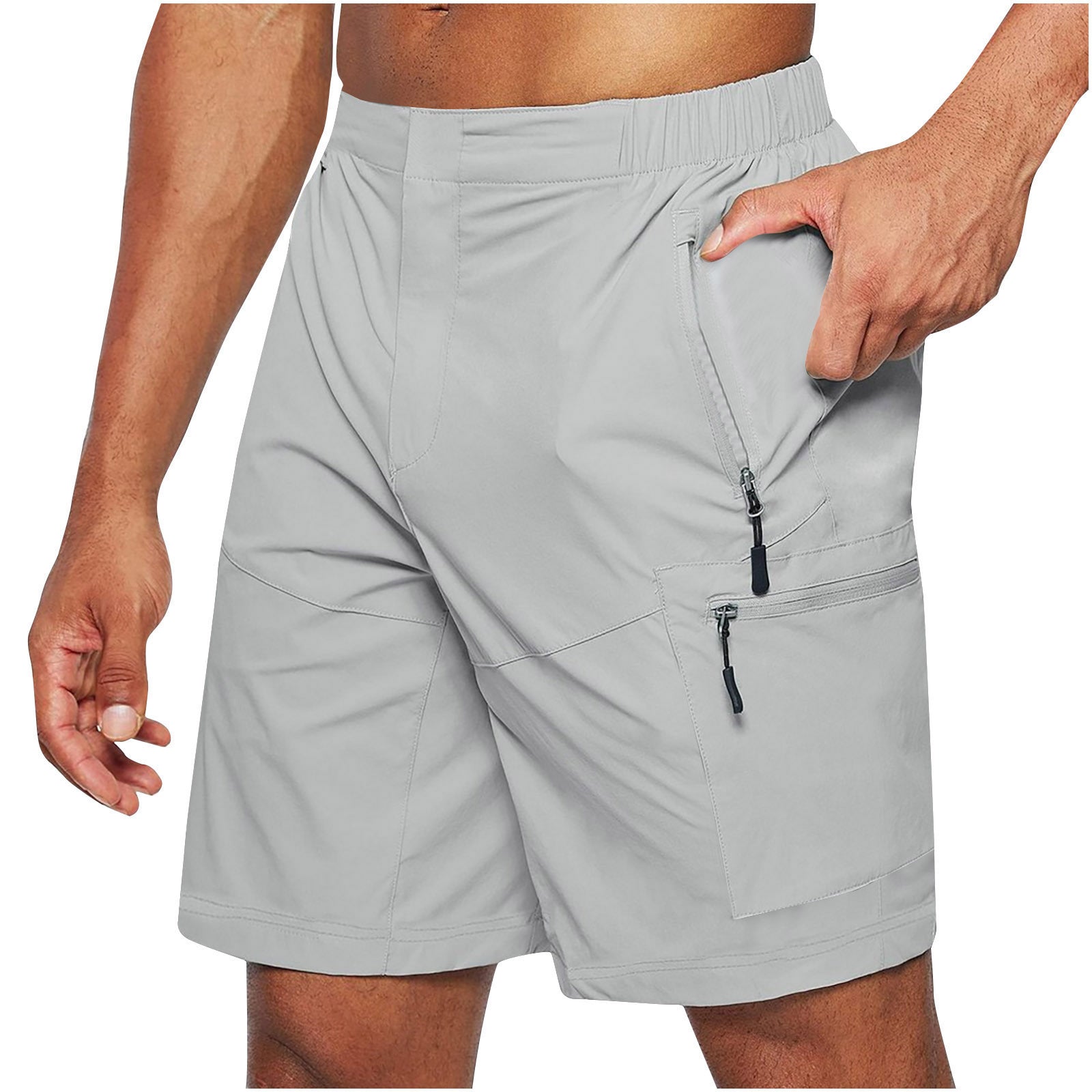 Shorts de fret pour hommes Shorts à fermeture éclair de grande taille Pantalon de poche multi-flap Téléphone mobile Chaussures pour hommes
