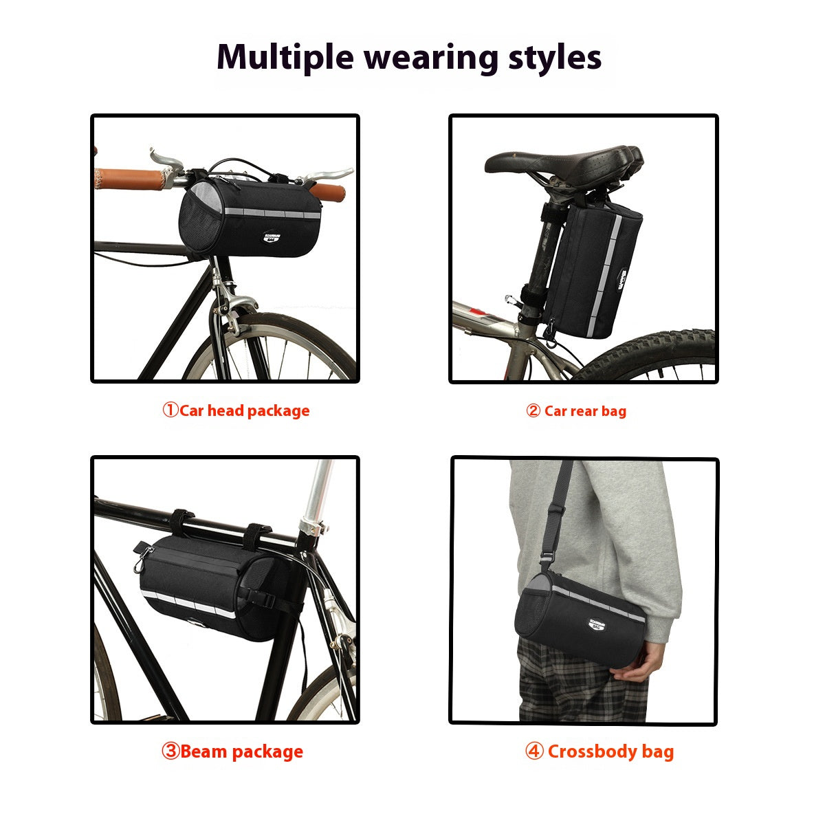 Grande capacité pliant avant Beam Mountain Bike Pannier Sac Accessoires Cyclisme