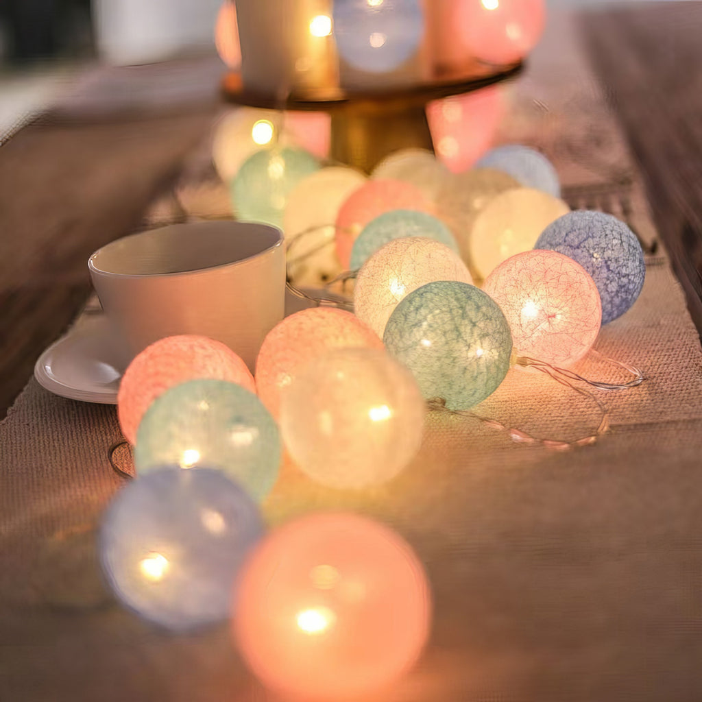 LED Cotton Ball String Lights