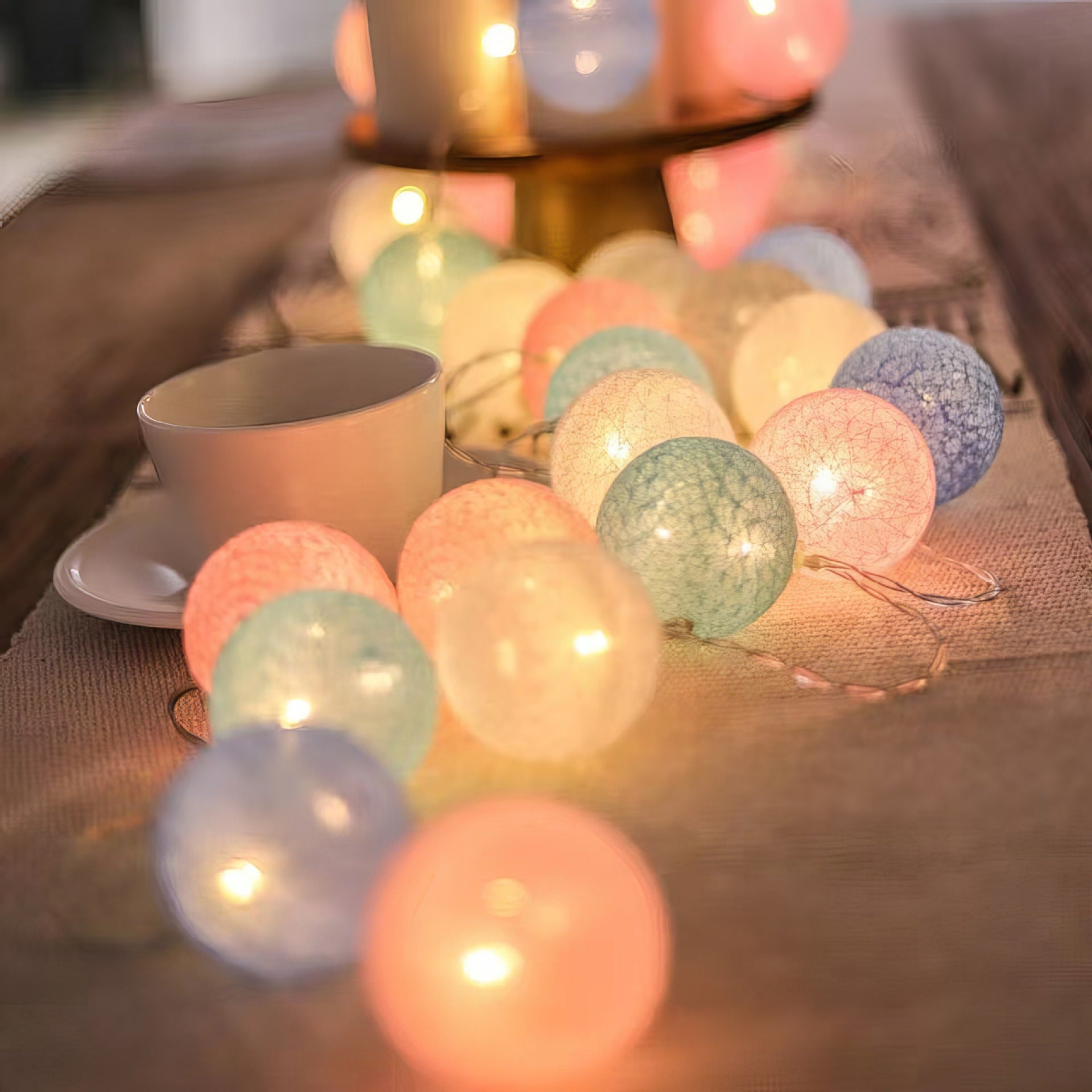 LED Cotton Ball String Lights