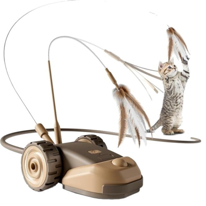 Voiture électrique intelligente télécommandée avec jouet filaire pour chats